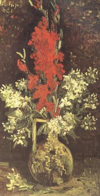 Vase wtih Gladioli and Carnations (nn04), Vincent Van Gogh